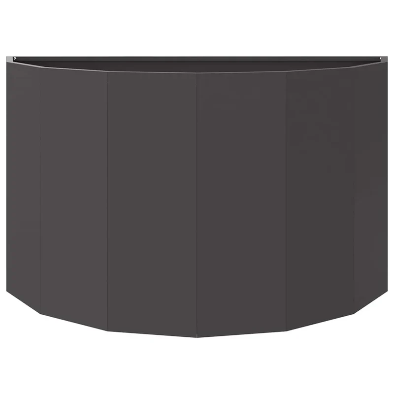 Jardinière demi-ronde design moderne extérieur 90 x 45 x 50 cm ambiance chic en acier noir 02_0052950