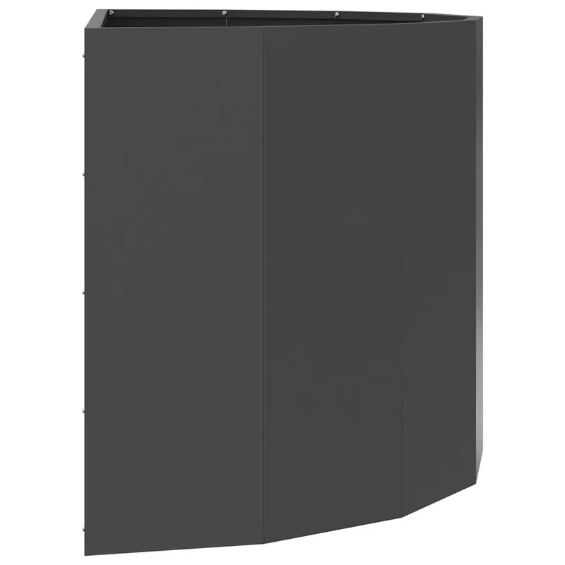Jardinière demi-ronde design moderne extérieur 90 x 45 x 50 cm ambiance chic en acier noir 02_0052950