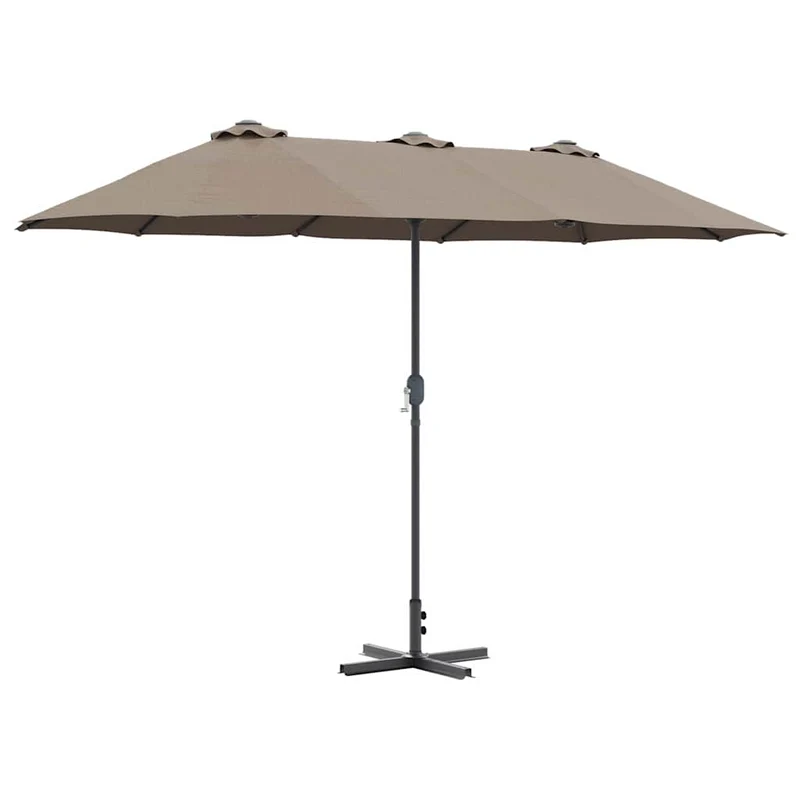 Parasol de jardin pliable moderne été 370 x 197 x 239 cm en polyester taupe 02_0058742
