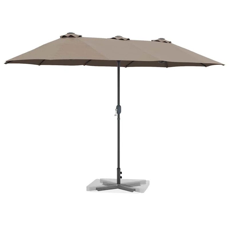 Parasol de jardin pliable moderne été 370 x 197 x 239 cm en polyester taupe 02_0058742