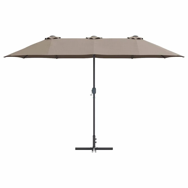 Parasol de jardin pliable moderne été 370 x 197 x 239 cm en polyester taupe 02_0058742