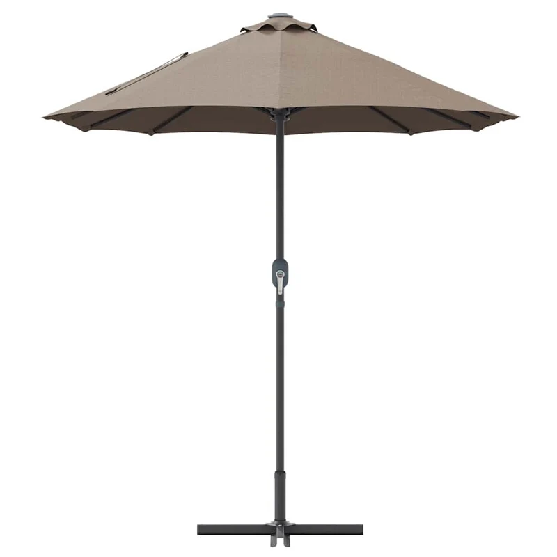 Parasol de jardin pliable moderne été 370 x 197 x 239 cm en polyester taupe 02_0058742