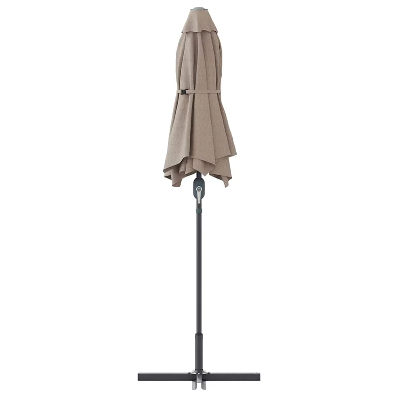 Parasol de jardin pliable moderne été 370 x 197 x 239 cm en polyester taupe 02_0058742