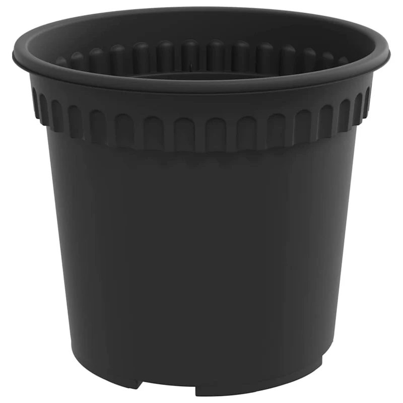 Lot de 24 pots à fleurs ronds modernes 15 x 15 x 12 cm drainage efficace style contemporain en plastique noir 02_0059320