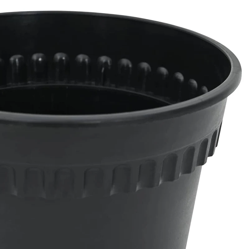 Lot de 24 pots à fleurs ronds modernes 15 x 15 x 12 cm drainage efficace style contemporain en plastique noir 02_0059320