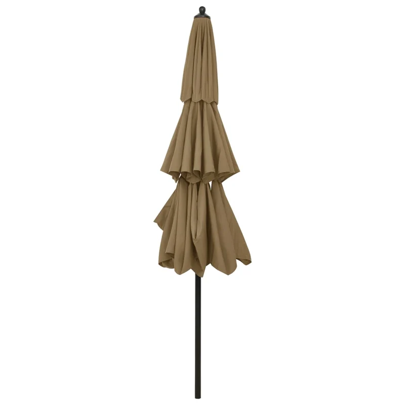 Parasol à 3 niveaux avec mât en aluminium 3 m taupe 02_0008771