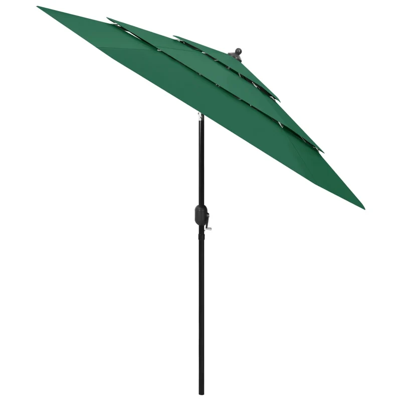 Parasol à 3 niveau x avec mât en aluminium 2,5 m vert 02_0008779