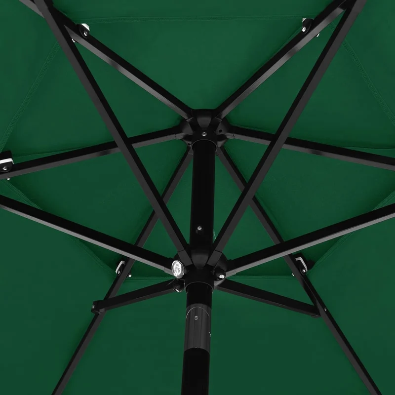Parasol à 3 niveau x avec mât en aluminium 2,5 m vert 02_0008779