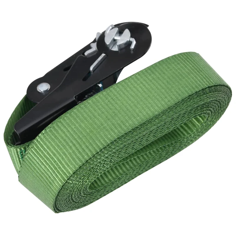 Lot de 20 sangles d’arrimage à cliquet transport stockage sangles de remorque sangles de serrage fixation moto voiture 800 da n 6 m vert 02_0003547