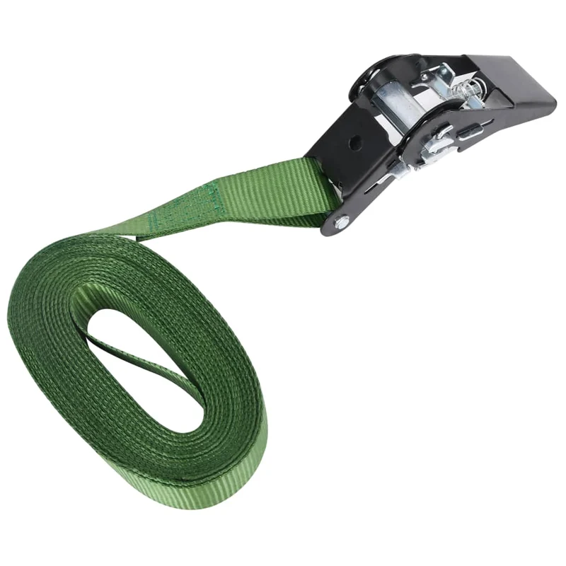 Lot de 20 sangles d’arrimage à cliquet transport stockage sangles de remorque sangles de serrage fixation moto voiture 800 da n 6 m vert 02_0003547