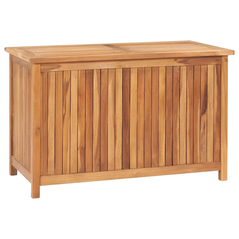 Coffre boîte meuble de jardin rangement 90 x 50 x 58 cm bois de teck solide 02_0013054
