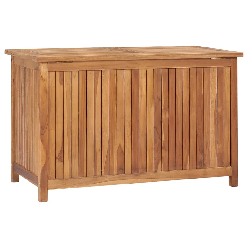 Coffre boîte meuble de jardin rangement 90 x 50 x 58 cm bois de teck solide 02_0013054