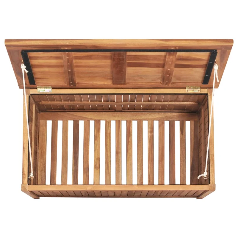 Coffre boîte meuble de jardin rangement 90 x 50 x 58 cm bois de teck solide 02_0013054