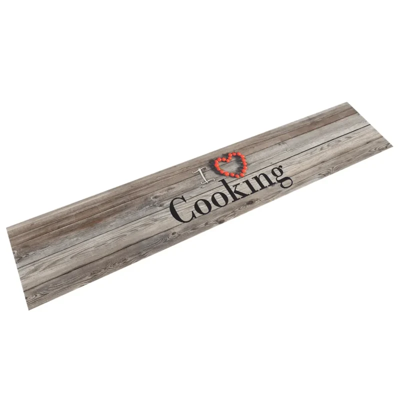 Tapis de cuisine lavable design moderne antidérapant 300 x 60 x 5 cm ambiance cosy en polyamide gris 02_0046040