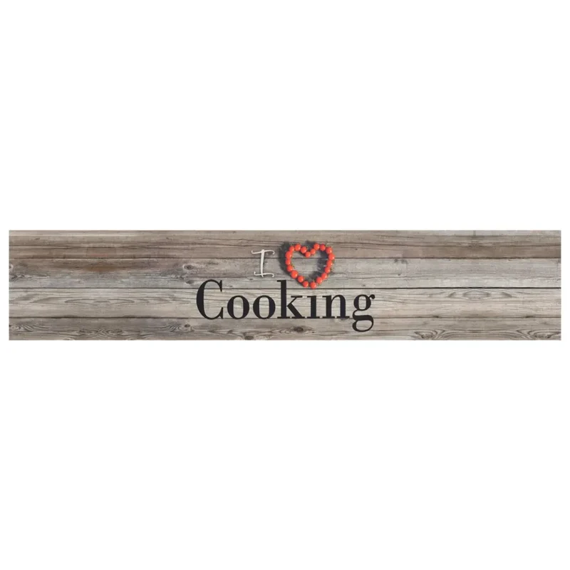 Tapis de cuisine lavable design moderne antidérapant 300 x 60 x 5 cm ambiance cosy en polyamide gris 02_0046040