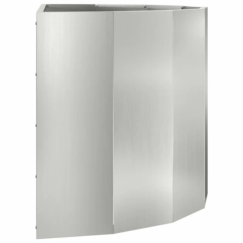 Jardinière demi-ronde moderne extérieur 90 x 45 x 50 cm design chic en acier galvanisé argent 02_0052955
