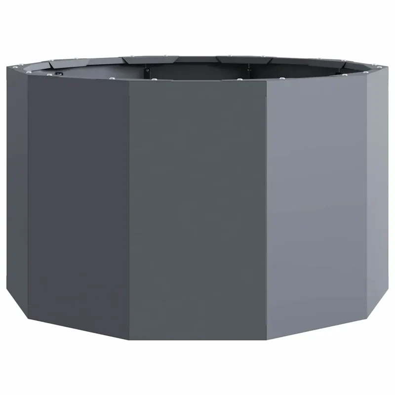 Jardinière ronde extérieure chic 60 x 60 x 35 cm facile à assembler design moderne en acier anthracite 02_0052980