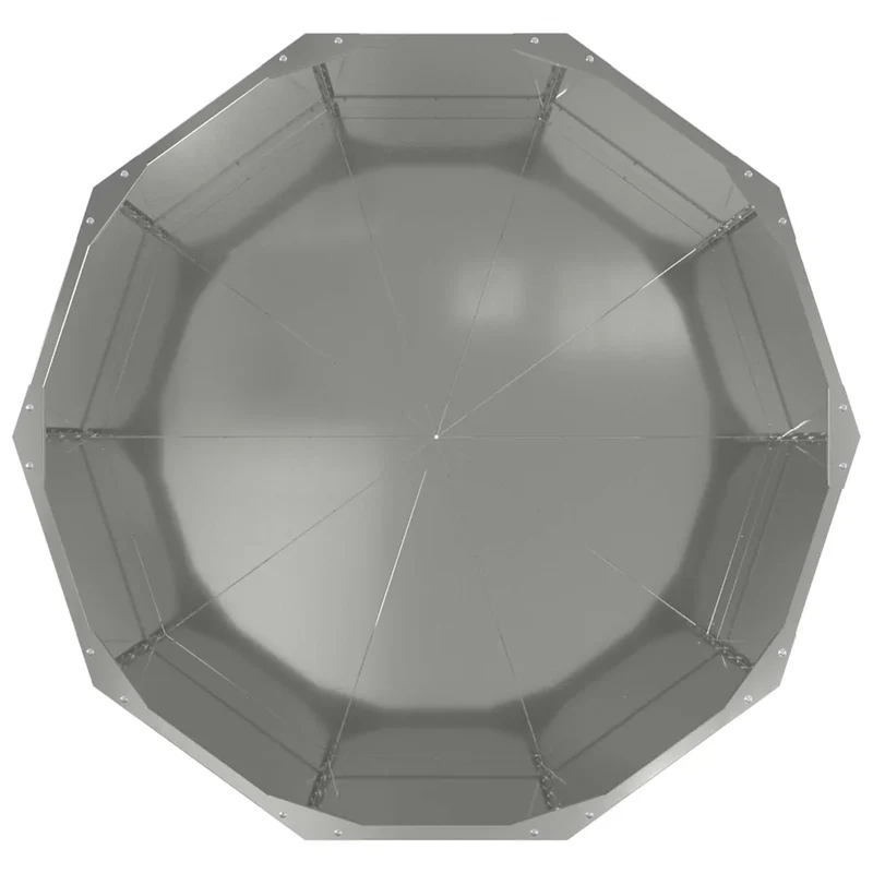 Jardinière ronde moderne extérieur 90 x 90 x 50 cm pratique et robuste en acier galvanisé argent 02_0052997