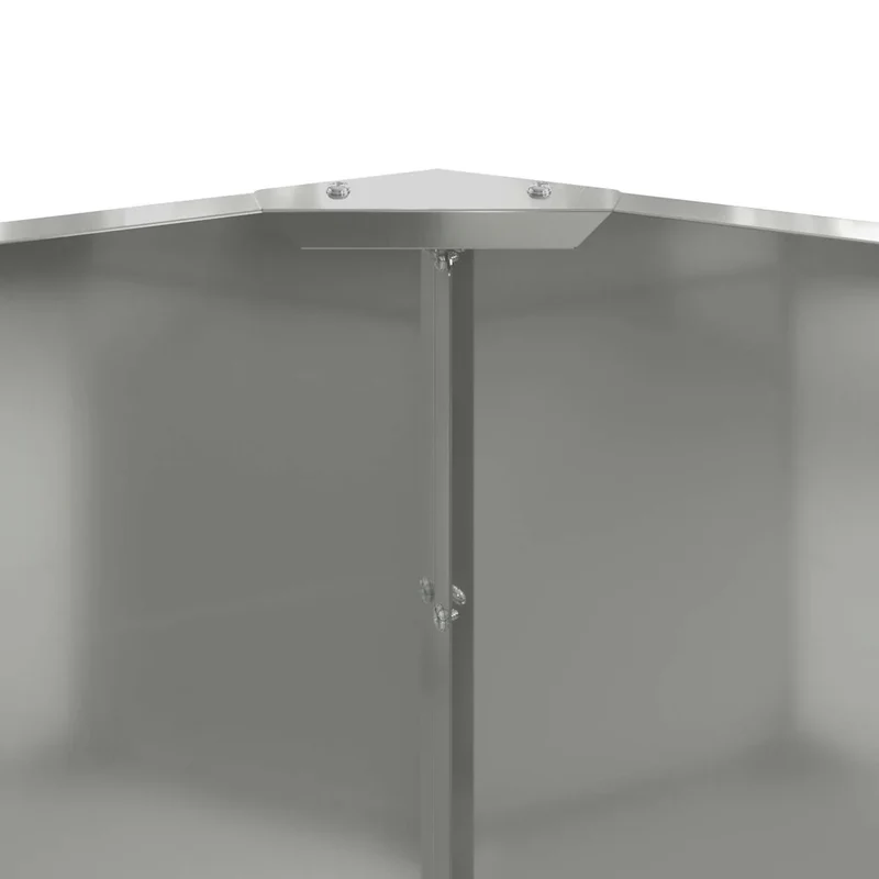 Jardinière ronde moderne extérieur 90 x 90 x 50 cm pratique et robuste en acier galvanisé argent 02_0052997