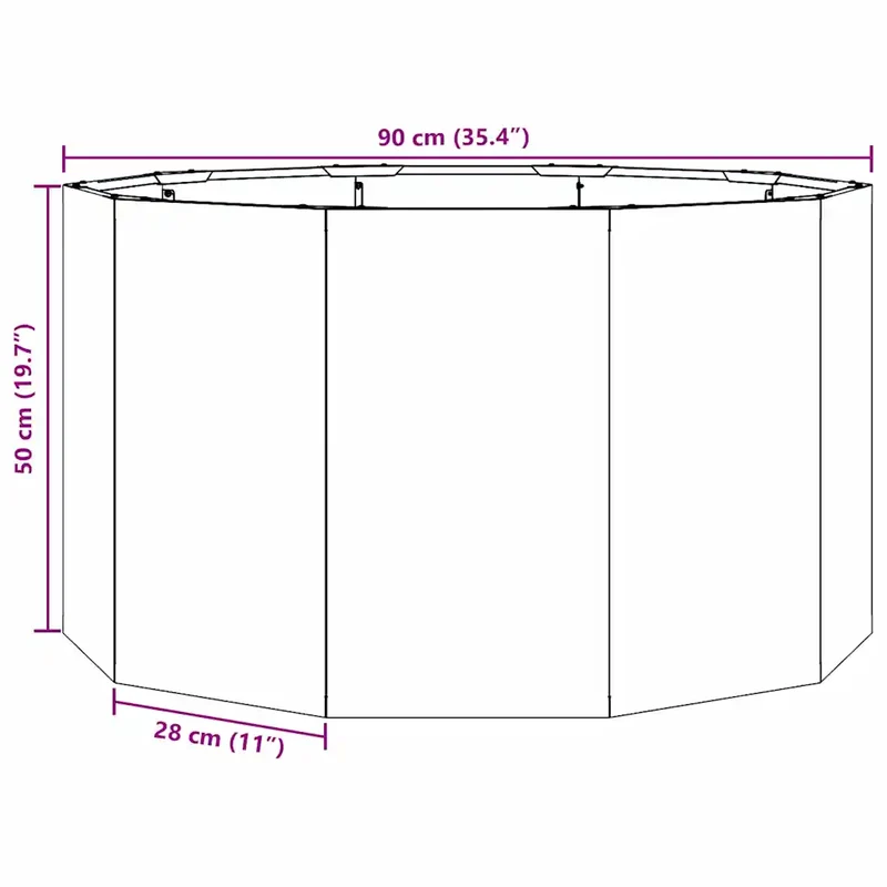 Jardinière ronde moderne extérieur 90 x 90 x 50 cm pratique et robuste en acier galvanisé argent 02_0052997