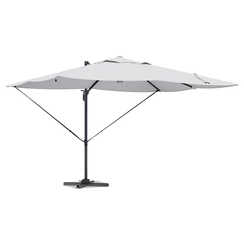 Parasol déporté inclinable 351 x 250 x 253 cm usage extérieur ambiance cosy en polyester sable 02_0058731