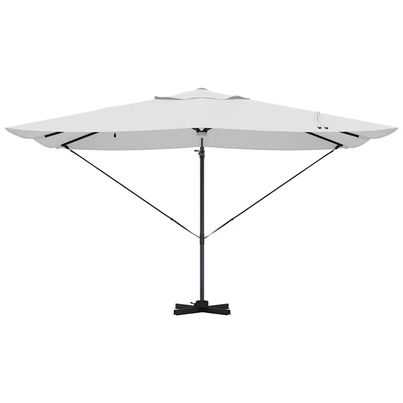 Parasol déporté inclinable 351 x 250 x 253 cm usage extérieur ambiance cosy en polyester sable 02_0058731