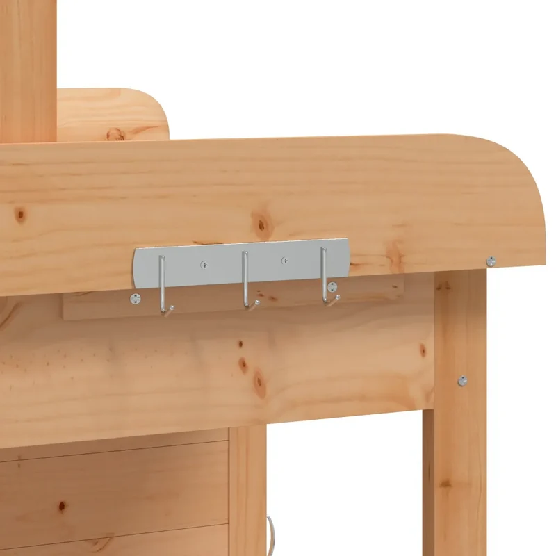 Table de rempotage en bois massif style jardin avec armoire 110,5 x 45 x 124,5 cm rangement pratique en bois marron 02_0046205