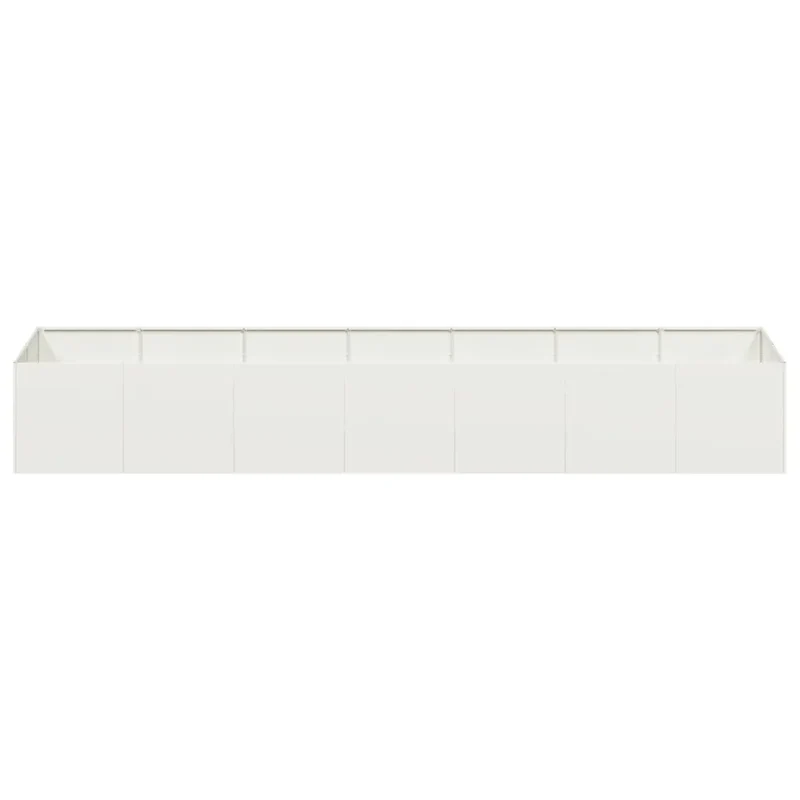 Jardinière design moderne extérieur 280 x 80 x 40 cm stabilité accrue finition naturelle en acier blanc 02_0051543