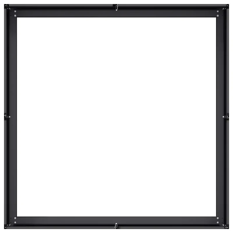 Jardinière carrée design moderne jardin balcon 100 x 100 x 30 cm en acier noir 02_0051588