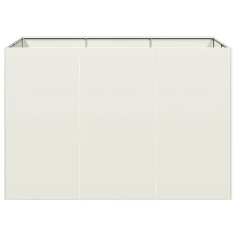 Jardinière extérieure design moderne jardin balcon 120 x 80 x 80 cm avec fond ouvert en acier blanc 02_0051570