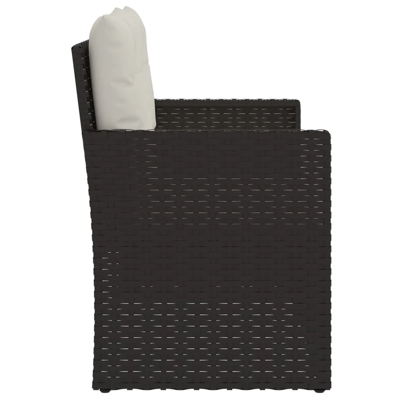 Banc de jardin meuble de patio d'extérieur terrasse avec coussins noir 105 cm résine tressée 02_0011634