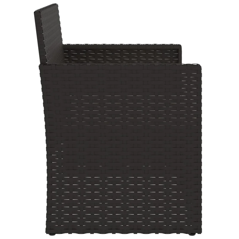 Banc de jardin meuble de patio d'extérieur terrasse avec coussins noir 105 cm résine tressée 02_0011635