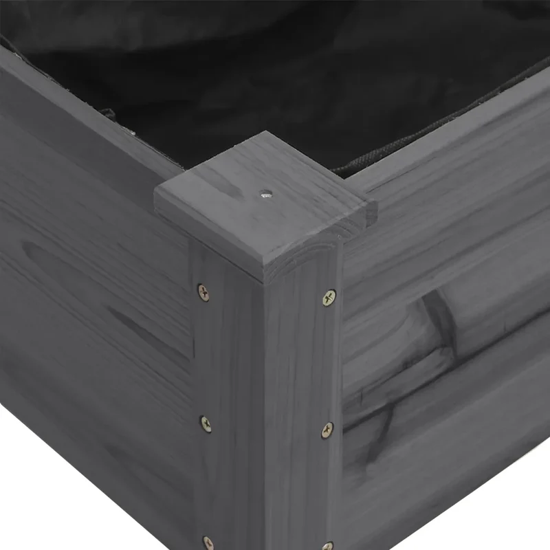 Jardinière en bois massif pour jardin balcon 161 x 45 x 76 cm espace ample fonction décorative en sapin gris 02_0047413