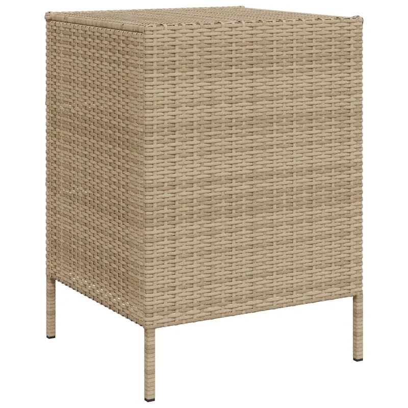 Armoire de rangement de jardin design moderne 55 x 59 x 80 cm avec 3 tiroirs en résine tressée beige 02_0047427