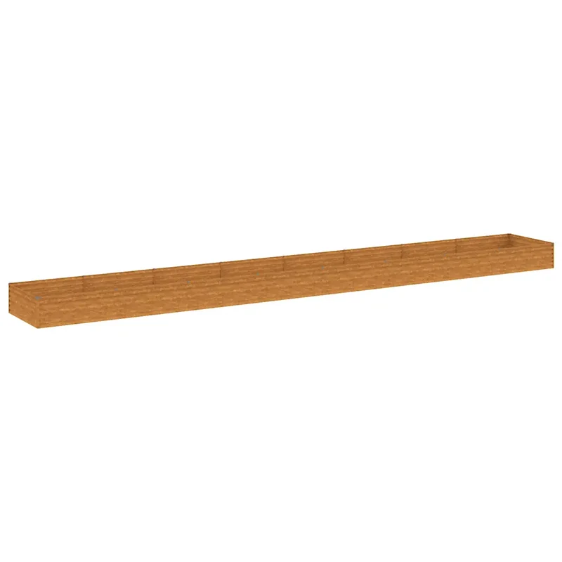 Lot de 1 lit surélevé de jardin grand espace décoratif 770 x 100 x 36 cm en acier corten rouillé 02_0046138