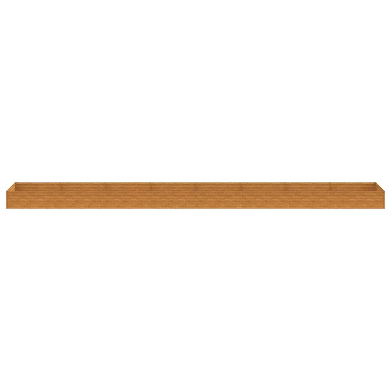 Lot de 1 lit surélevé de jardin grand espace décoratif 770 x 100 x 36 cm en acier corten rouillé 02_0046138