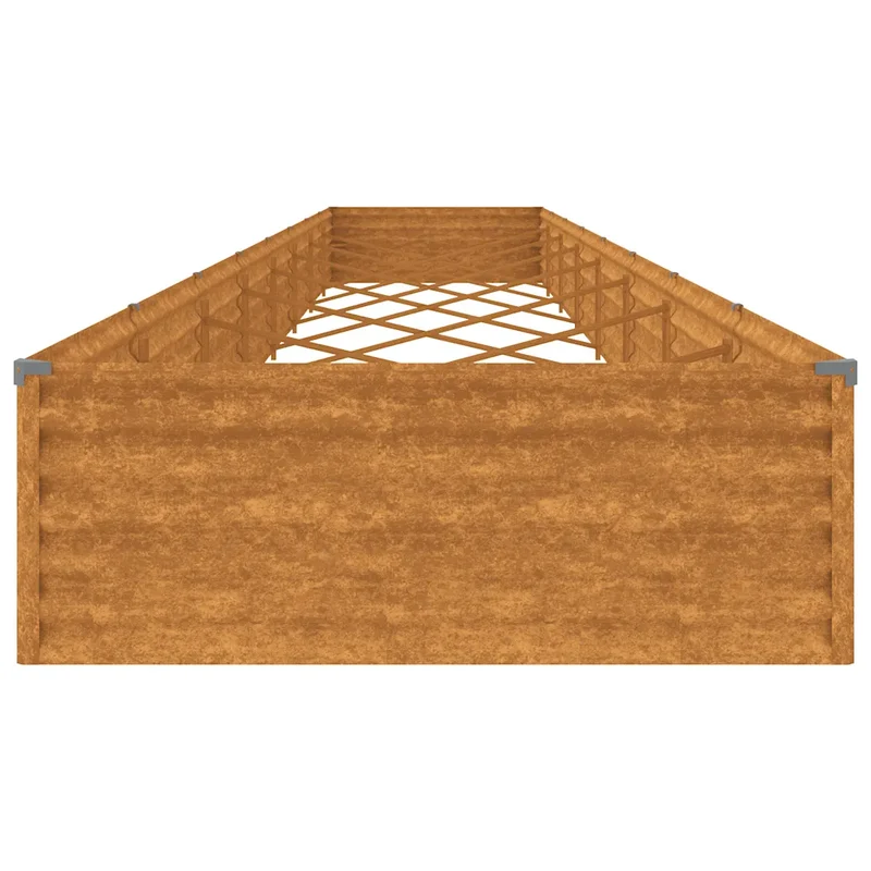 Lot de 1 lit surélevé de jardin grand espace décoratif 770 x 100 x 36 cm en acier corten rouillé 02_0046138
