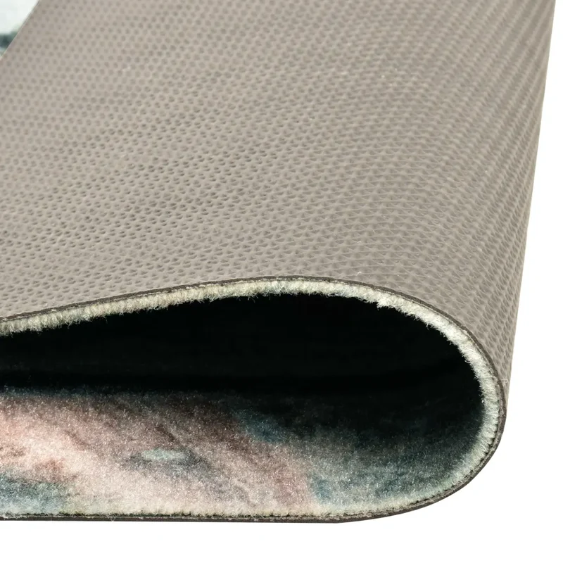 Tapis de sol rectangulaire lavable cuisine couloir 150 x 45 cm antidérapant style moderne en polyamide gris 02_0046725