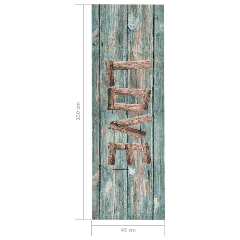 Tapis de sol rectangulaire lavable cuisine couloir 150 x 45 cm antidérapant style moderne en polyamide gris 02_0046725