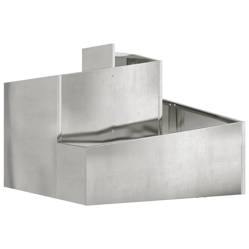 Cache-pot de jardin moderne 60 x 60 x 50 cm extérieur pratique design industriel en acier galvanisé argent 02_0052216