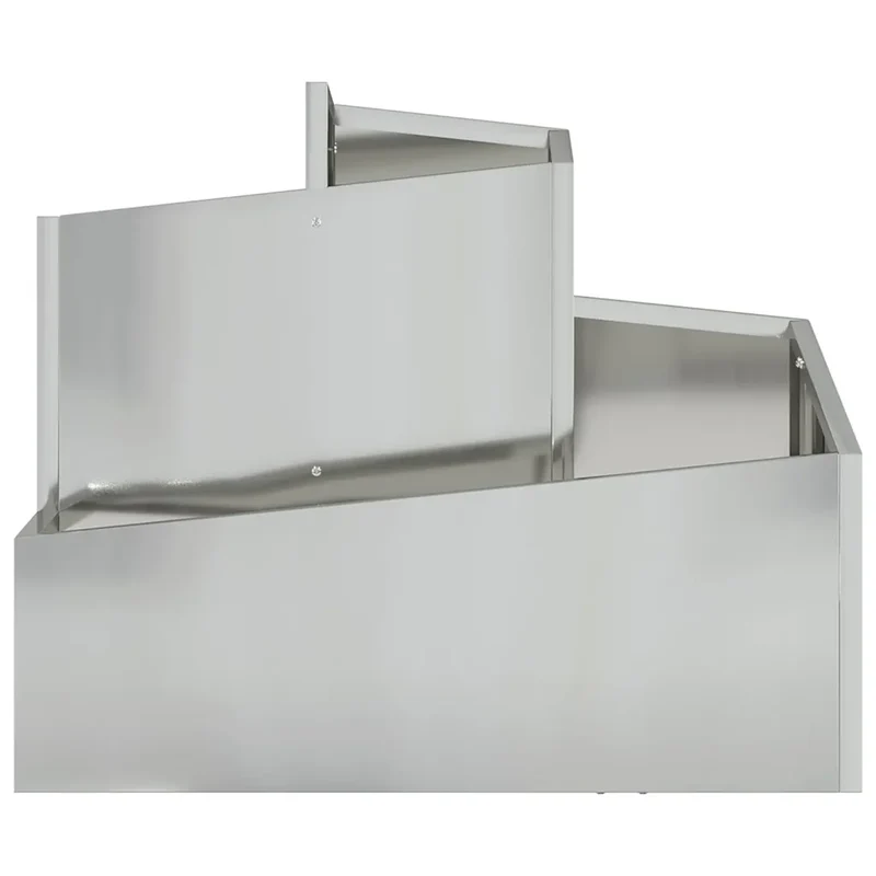 Cache-pot de jardin moderne 60 x 60 x 50 cm extérieur pratique design industriel en acier galvanisé argent 02_0052216