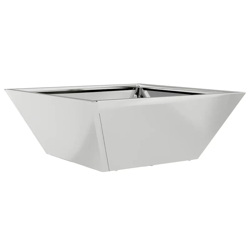 Cache-pot de jardin trapézoïdal moderne et minimaliste 40 x 40 x 15 cm en acier galvanisé argent 02_0052378