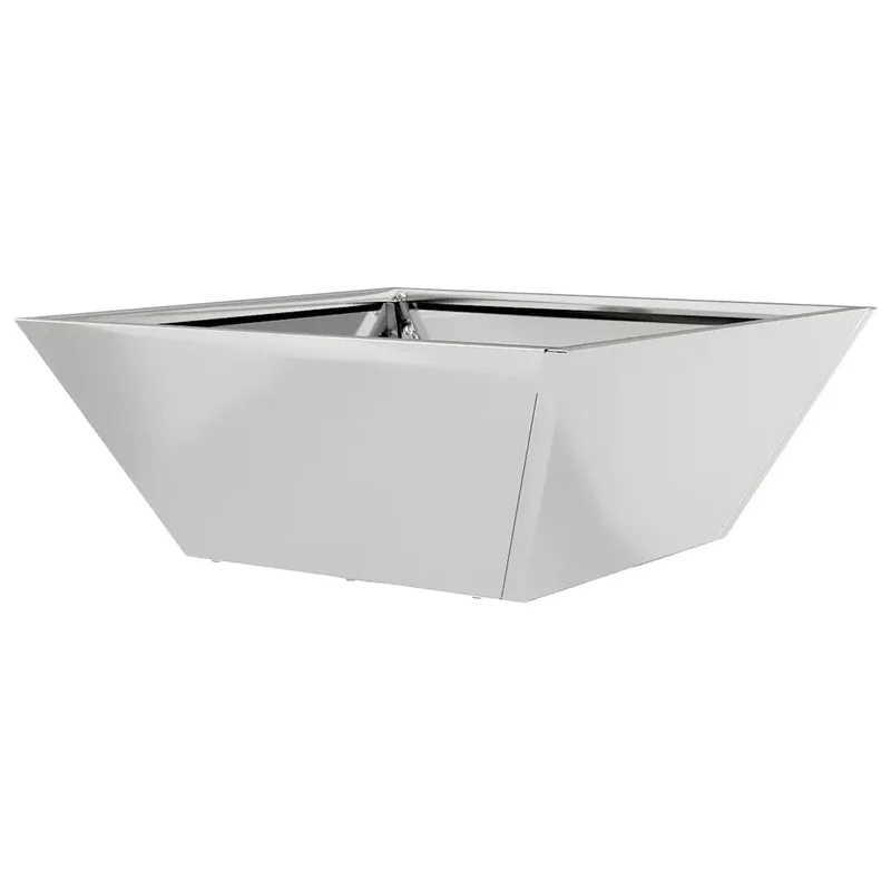 Cache-pot de jardin trapézoïdal moderne et minimaliste 40 x 40 x 15 cm en acier galvanisé argent 02_0052378