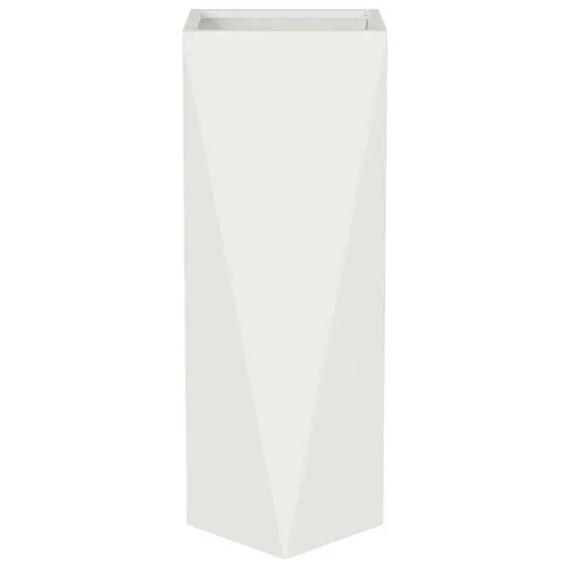 Jardinière extérieure moderne design épuré 30 x 30 x 75 cm esthétique robuste en acier blanc 02_0053008