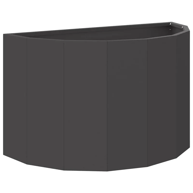 Jardinière demi-ronde moderne design extérieur 60 x 30 x 35 cm en acier noir 02_0052936