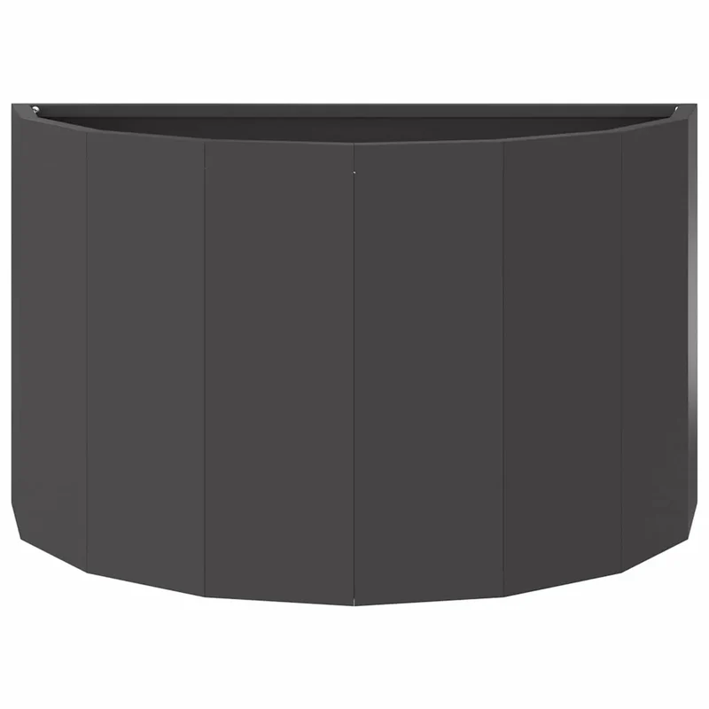 Jardinière demi-ronde moderne design extérieur 60 x 30 x 35 cm en acier noir 02_0052936