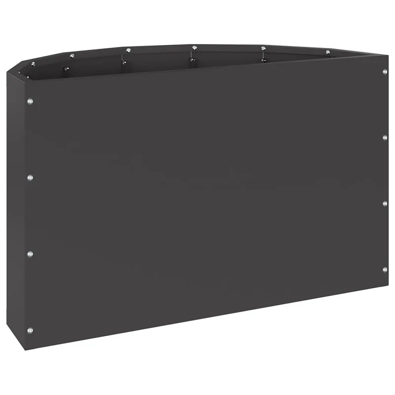 Jardinière demi-ronde moderne design extérieur 60 x 30 x 35 cm en acier noir 02_0052936