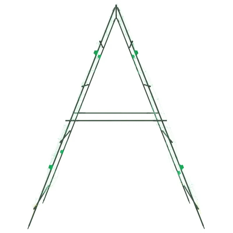 Treillis de jardin en forme de A pour plantes grimpantes 99 x 90 x 175,5 cm en acier vert 02_0055605