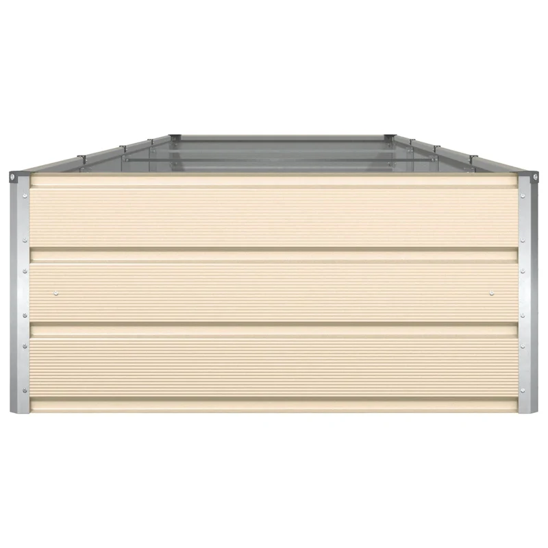 Lot de 1 jardinière moderne style industriel 195 x 100 x 45 cm en acier galvanisé ivoire 02_0059169