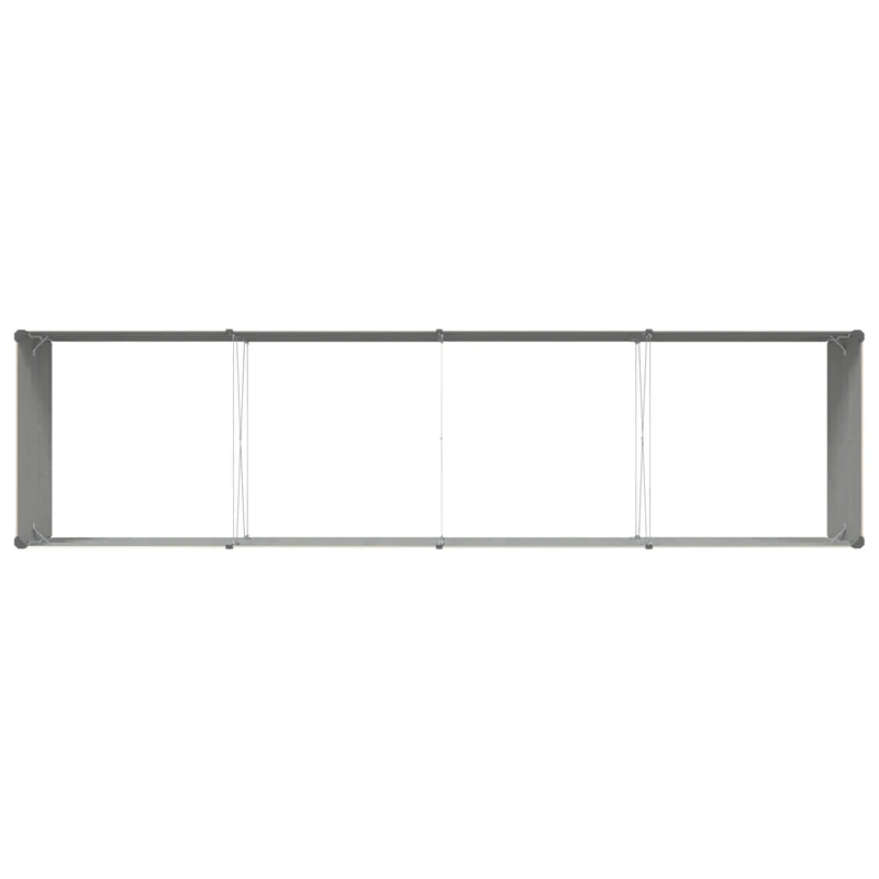 Lot de 1 jardinière moderne style industriel 195 x 100 x 45 cm en acier galvanisé ivoire 02_0059169